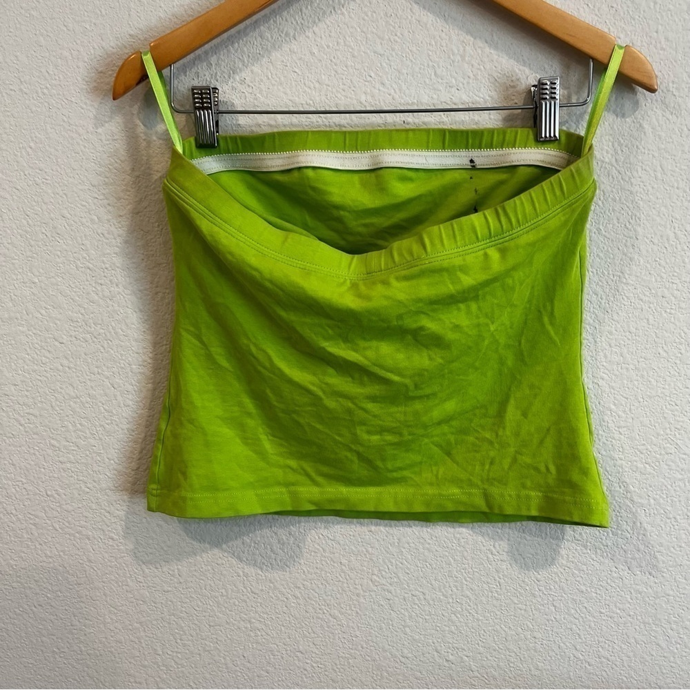 Lily Pulitzer bright lime green strapless crop top size small built in bra - Picture 4 of 5